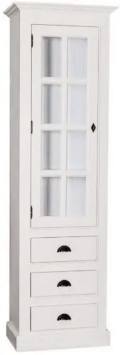 Шкаф витрина узкий с ящиками Брюгге