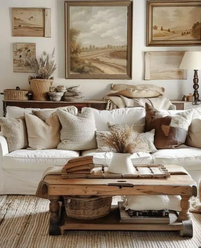 Натуральные материалы Прованс: дерево, лён, керамика