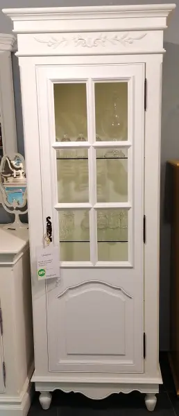 Шкаф для ванной комнаты правый Марсель, Молочно-белый (Марсель); с узором