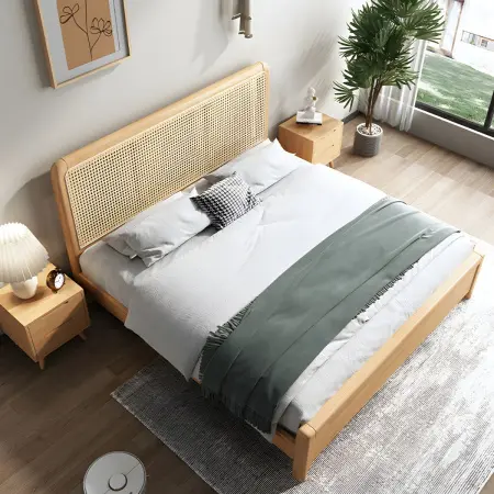 Кровать с изголовьем из ротанга 160*200 Твигги