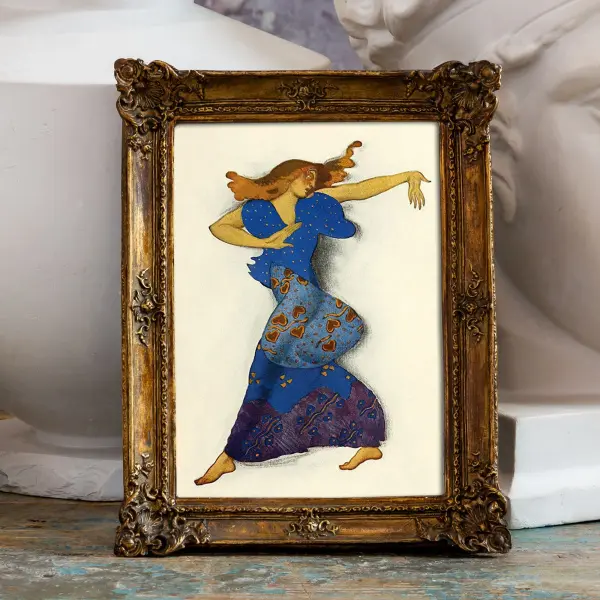 Л.С. Бакст. Эскиз синего костюма к балету «Шахерезада», 1909 в раме «Анастаси»