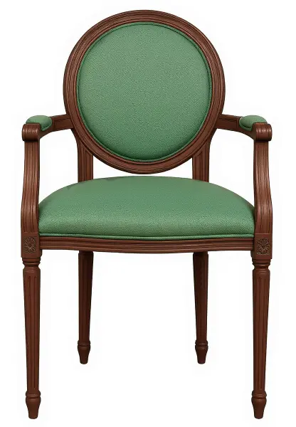 Кресло Медальон Темный дуб зеленое