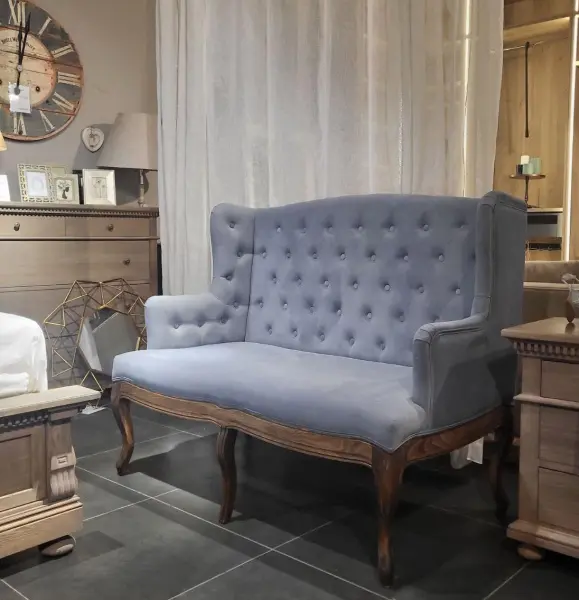 Диванчик Поместье серо-голубой