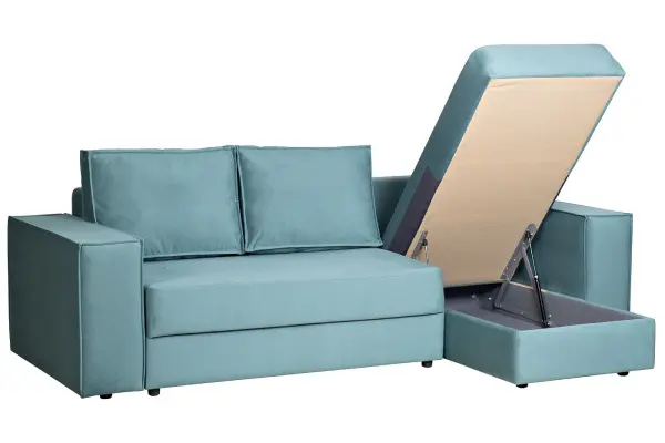 Диван Bergamo трехм.раскл.угл. правый вел.бирюз.Vel43 250х160х90