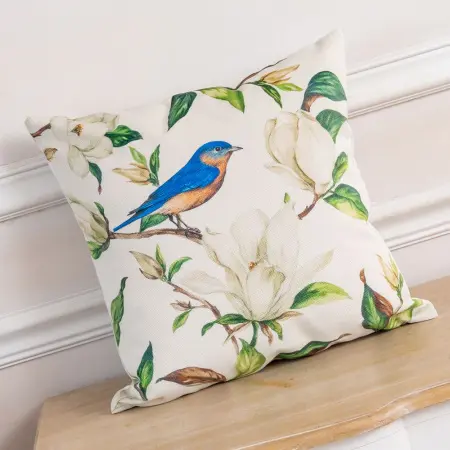 Декоративная подушка «Магнолия», версия 6 (беж)