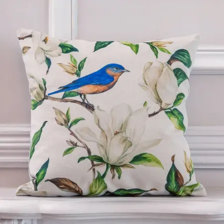 Декоративная подушка «Магнолия», версия 6 (беж)