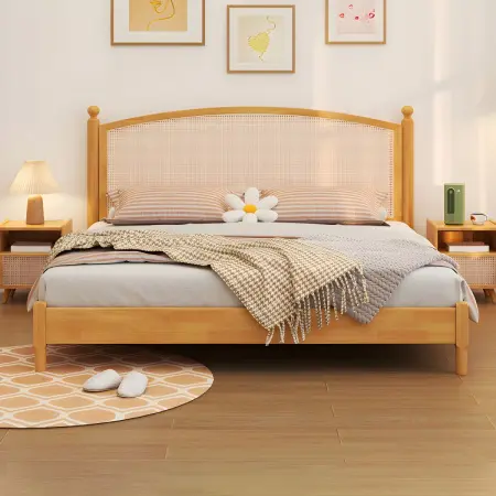 Кровать с изголовьем из ротанга-с шишками 160*200 Твигги
