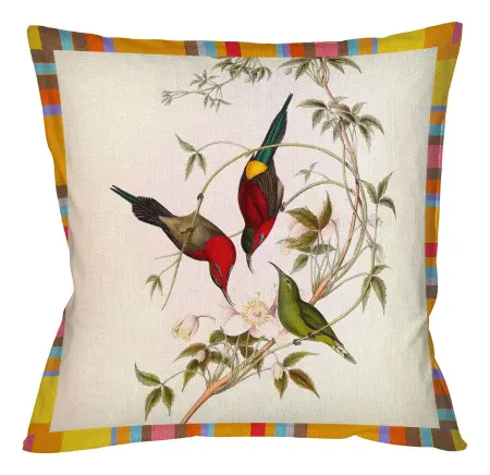 Подушка интерьерная «Птицы Солнца» (версия 4)