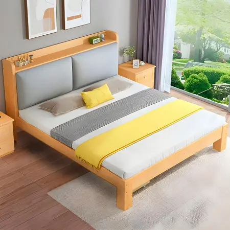 Кровать с мягким изголовьем и полкой для хранения 160*200 Твигги