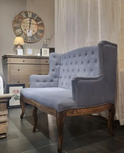 Диванчик Поместье серо-голубой