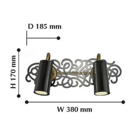 Бра Favourite Fabia -W 38x44334x17 черный;золото
